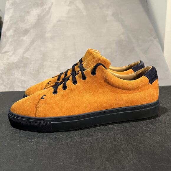 AZZUL Shoes Mens Size 13 Orange Suede Black Handmade Portugal Casual Low Top main image 9